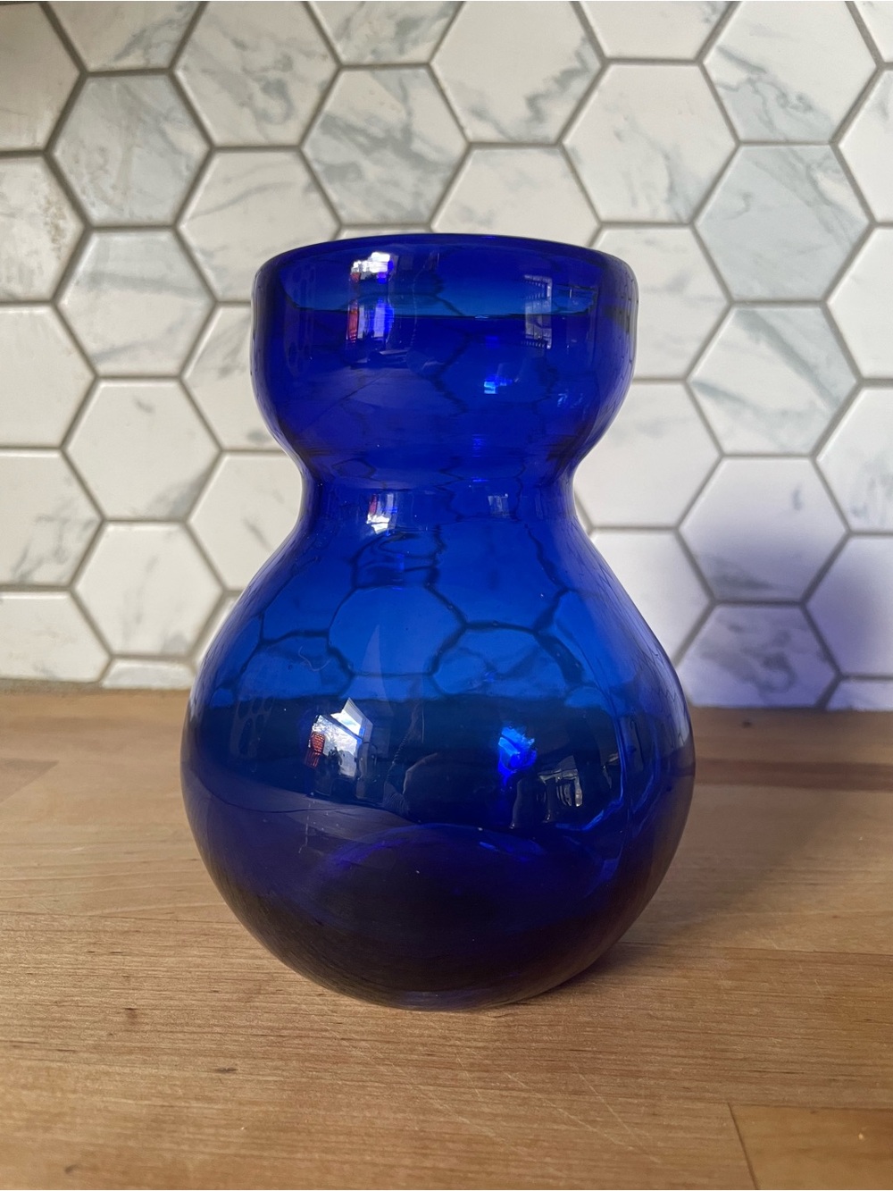 Vintage Cobalt Blue Glass Vase